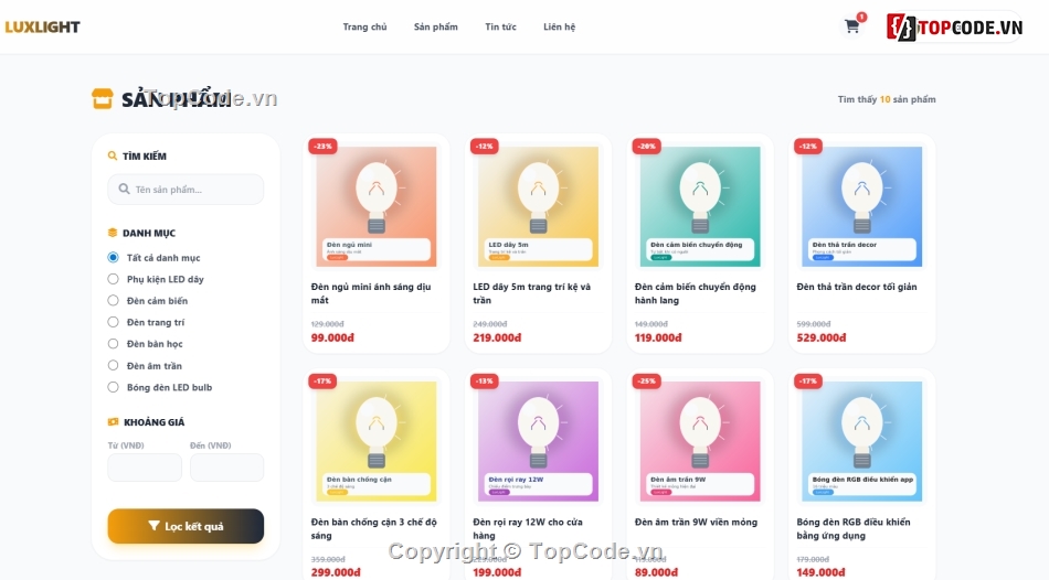 website đẹp,bán đèn,bán bóng đèn